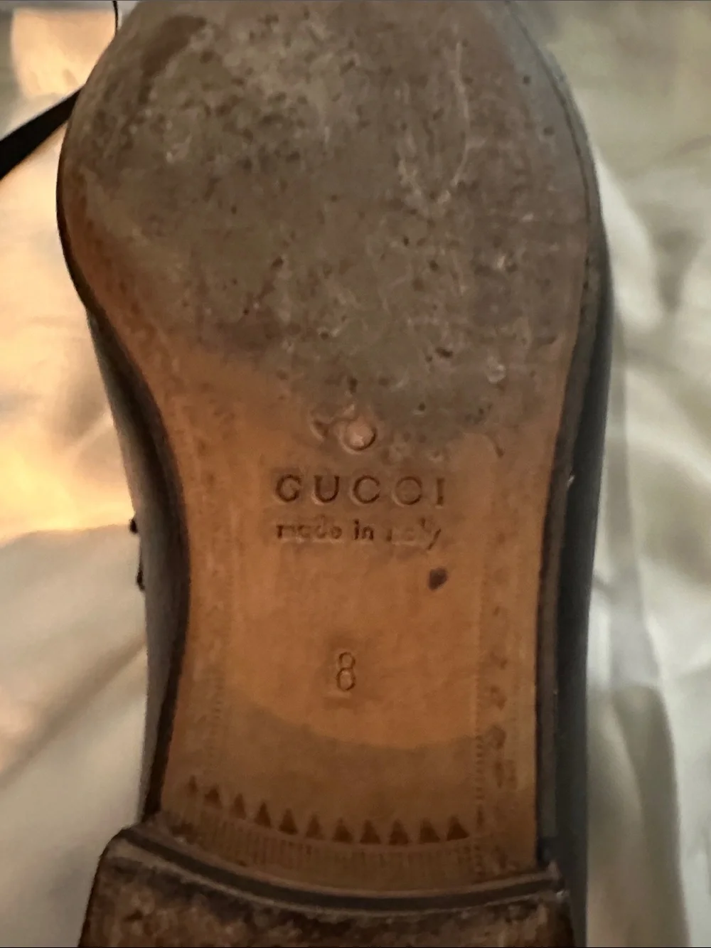 Gucci Black Leather Horsebit (Silver)Slip-On Loafers, 8, Great Condition